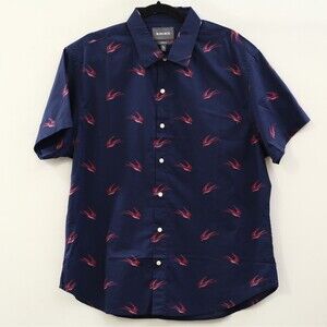 Bonobos Short Sleeve Men's Shirt Birds Print Standard Fit Short Cotton XL 285977